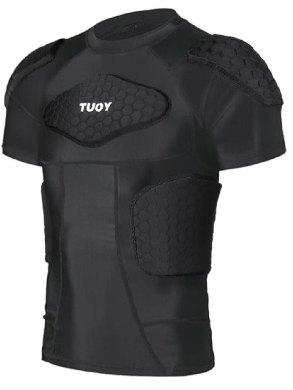 NWT TUOY Men's Padded Compression Shirt in Black Size Large